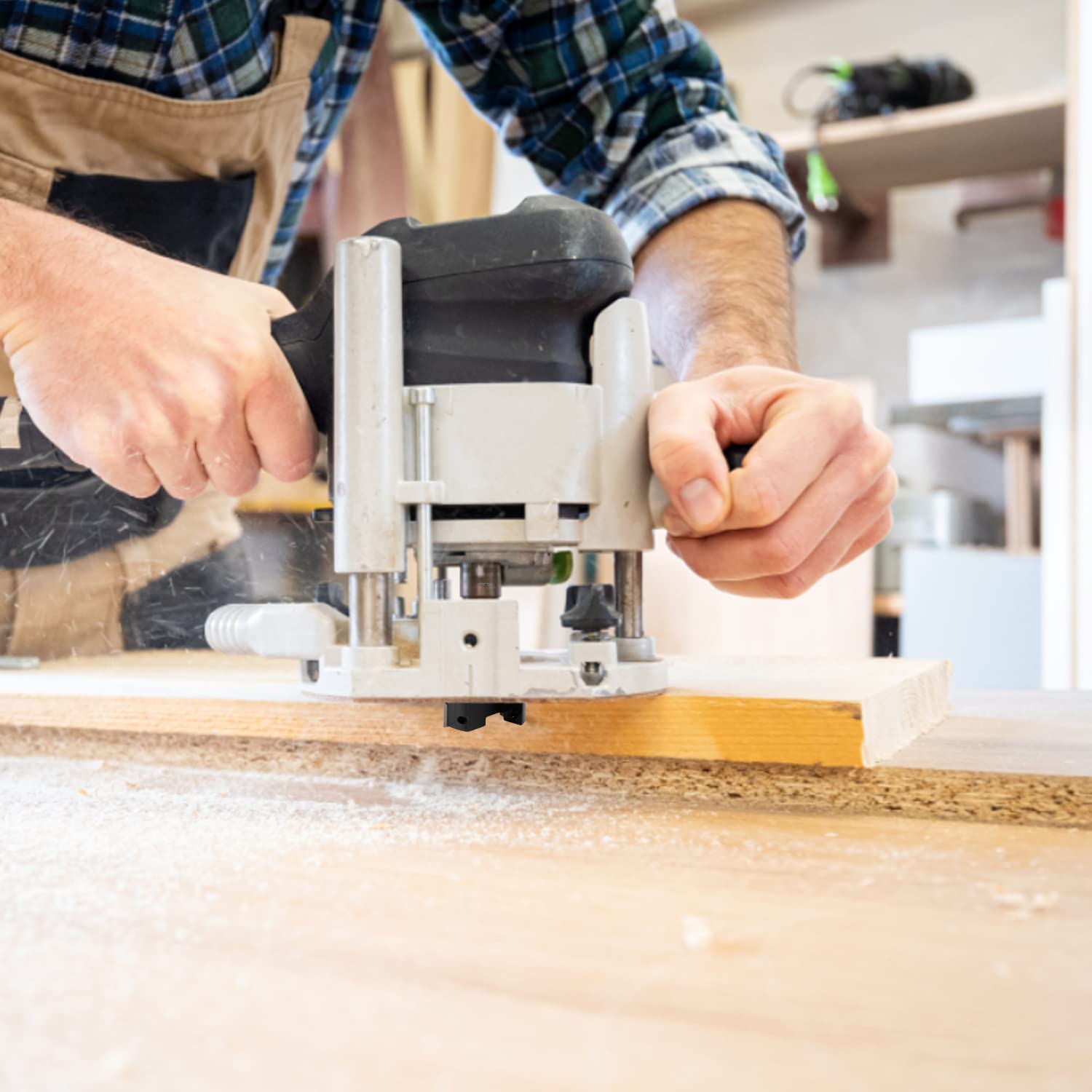 CPROSP Fresa Planadora de 8 mm para Madera Con 39 mm de Diámetro de Corte, 3 Cuchillas para Fresadora, Spoilboard para Alisado y Nivelación Profesional