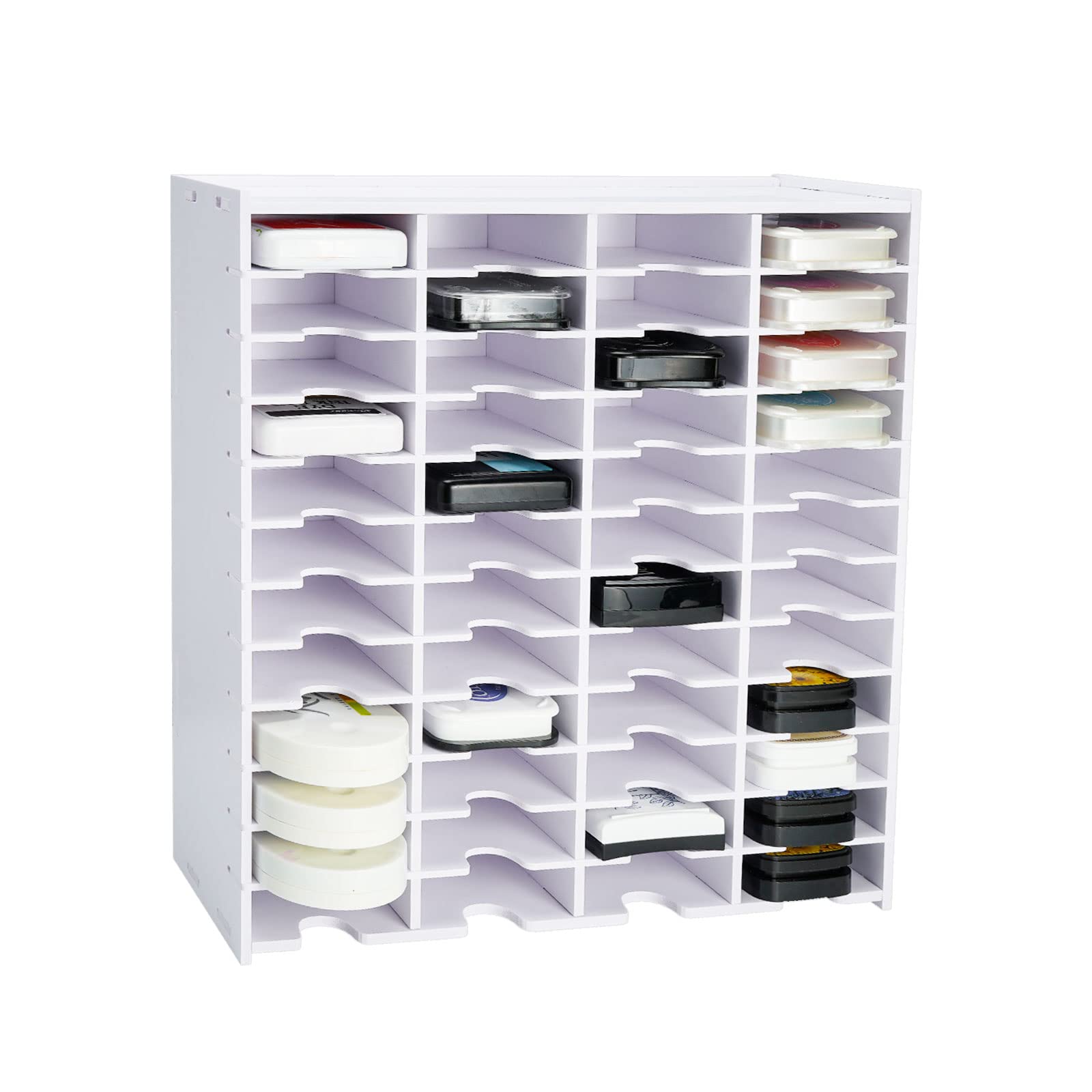 Krafetto 48 Grids Ink Pad Storage, Wall-mountable Stamp Pad Organizer