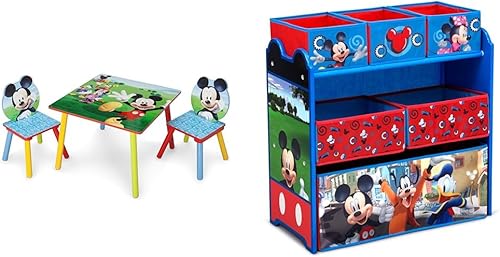 Delta Children Juego de mesa y silla para niños (2 sillas incluidas), ideal para artes y manualidades, merienda y organizador de juguetes de Disney