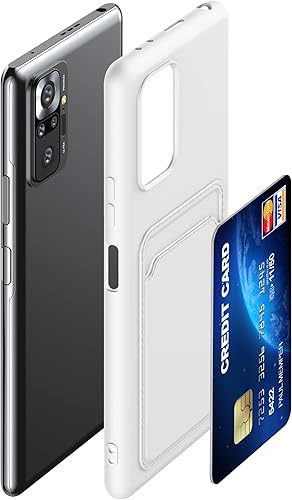 Miniatura 5 de kwmobile Funda compatible con Xiaomi Redmi Note 10 Pro - Funda de teléfono TPU con tarjetero de crédito - Blanco