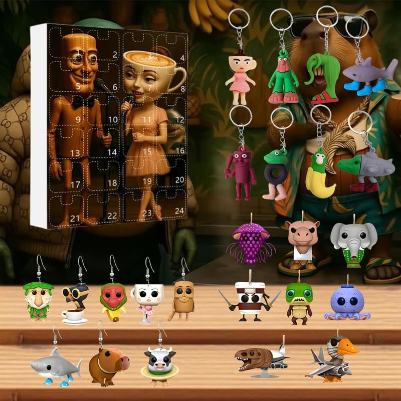 Calendrier De L'Avent Tung Tung Tung Sahur 24 Jours - Figurine Tralalero Tralala Collection Acrylique Calendrier De L'avent Figurines