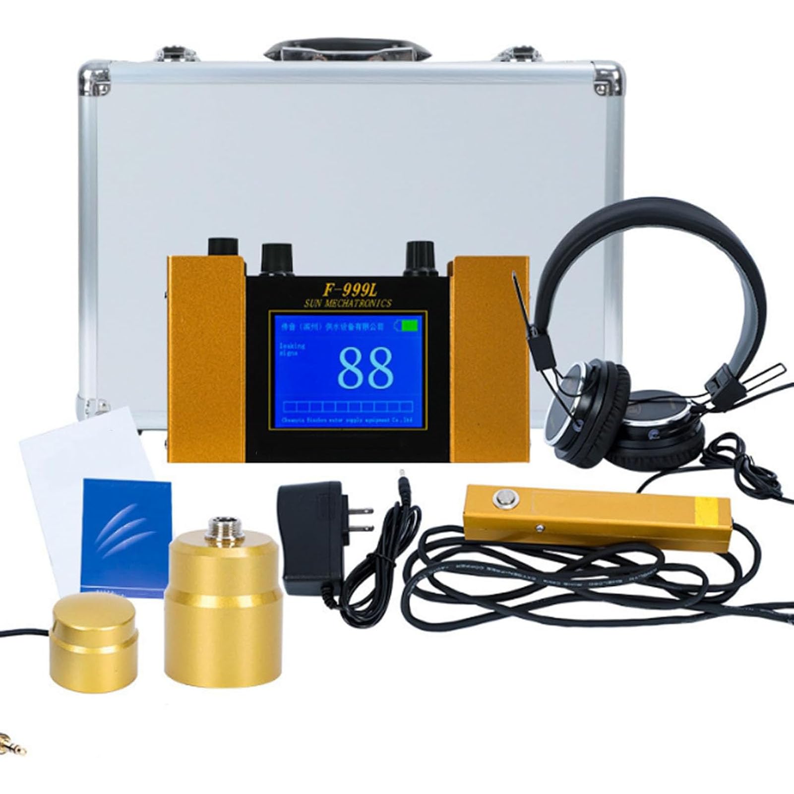 Sensor Geófono de Fuga de Agua Eléctrica Interior Y Exterior, Sensor de Geófono de Fugas de Agua, Cancelación de Ruido, para Fontaneros, Municipios & Obras