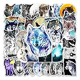 Wolf Stickers (50pcs) for Water Bottle Laptop,Waterproof Vinyl Sticker Gift Decals for Kids, Teen Girls, Teens(Wolf)
