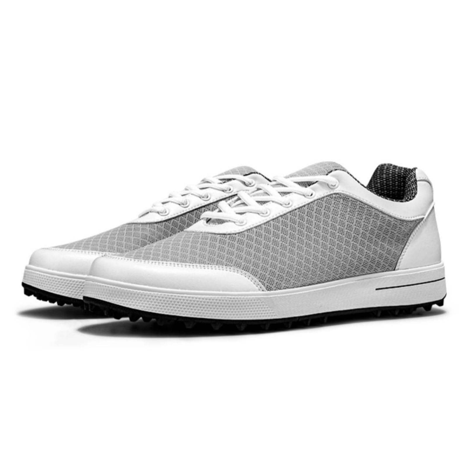 Męskie buty golfowe oddychające sznurowane z antypoślizgową gumową podeszwą bez kolców klasyczne obuwie sportowe