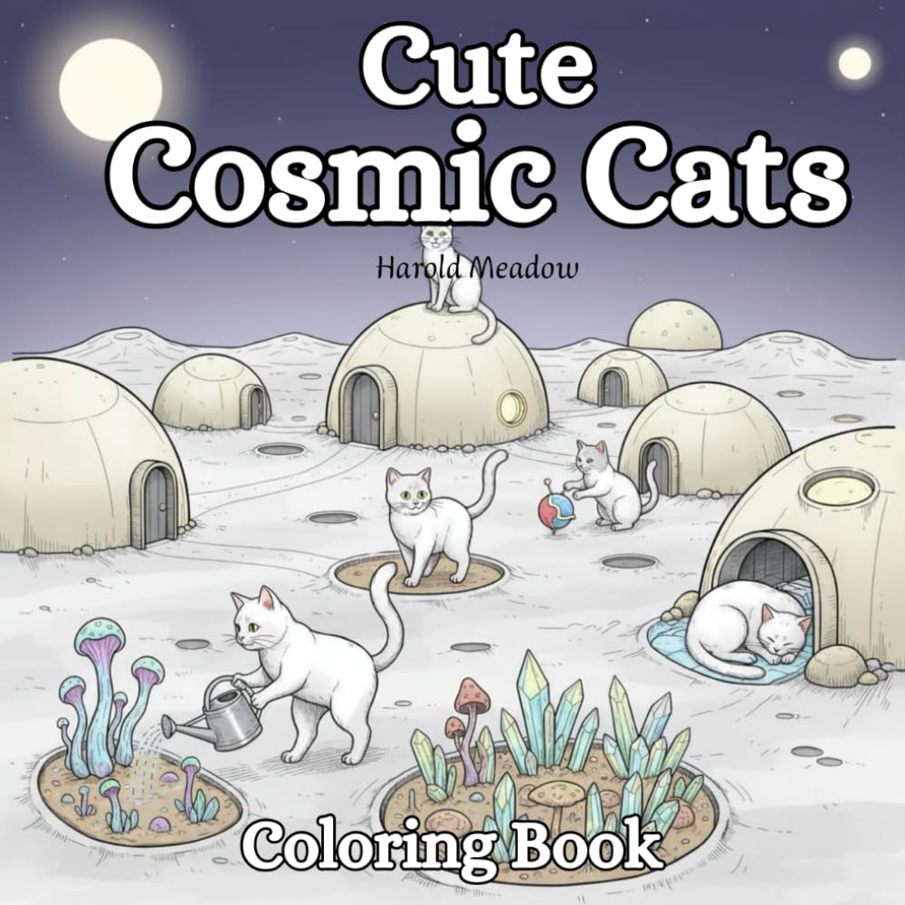 Cute Cosmic Cats: Whimsical Space Cats Coloring Book for Adults: Galactic Adventures and Calming Cosmic Designs (Magical Cats)