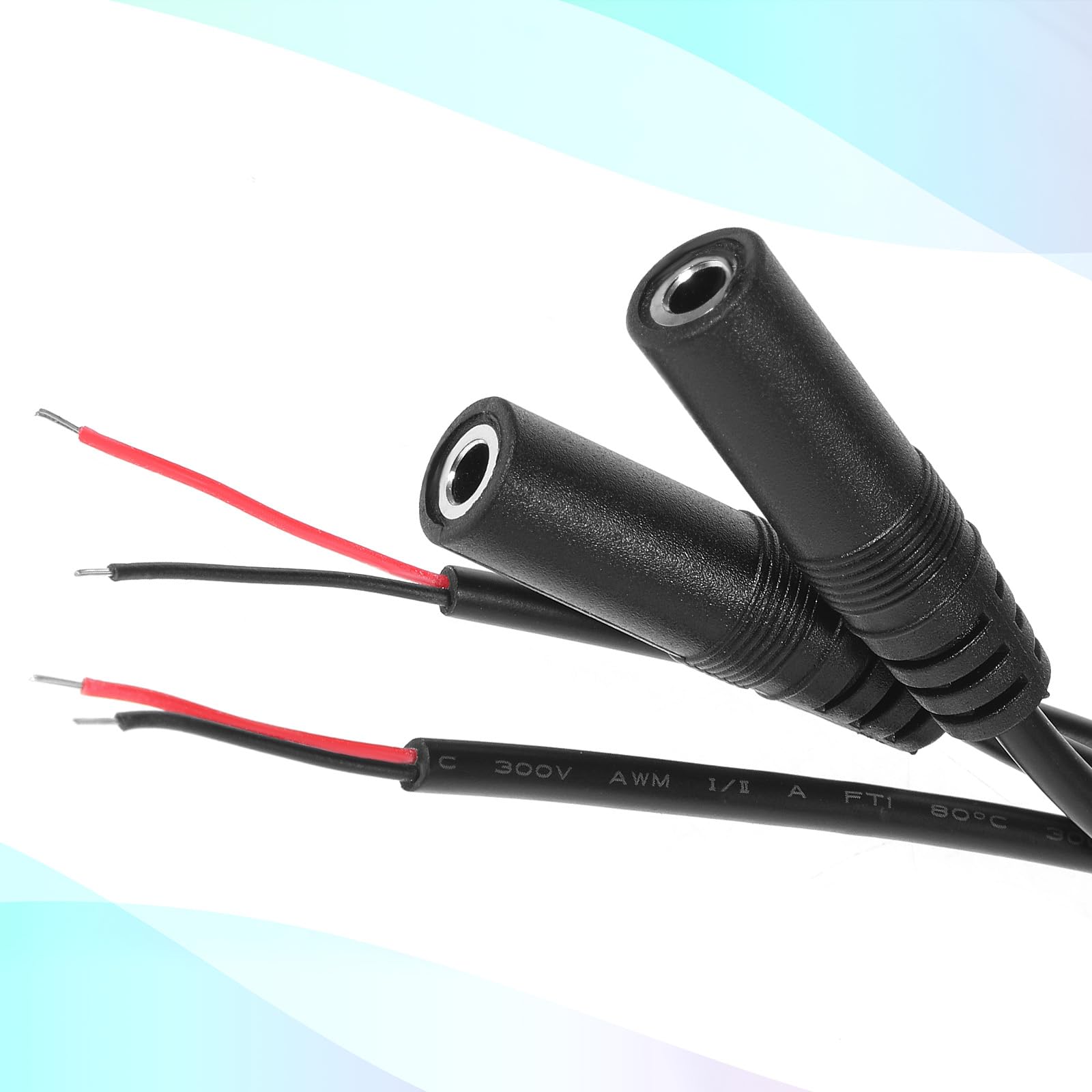 2 cavi da spina femmina da 3,5 mm a filo nudo con estremità aperta, cavo TRS a 2 poli stereo AUX a cavo per altoparlanti, jack per cuffie femmina da 0,3 m, cavo audio AUX per telecamere di sicurezza