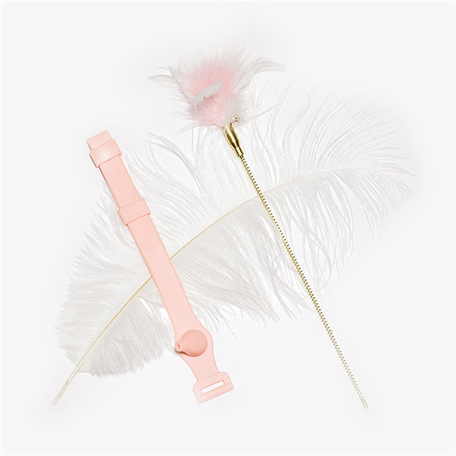 Liudan Giochi con Piume per Gatto Funny Cat Stick, Cat Interactive Toy, Collar Funny Cat Toy Toy Teaser Stick Bells, Usato per Il Gioco dell'interno Gatto, Rosa
