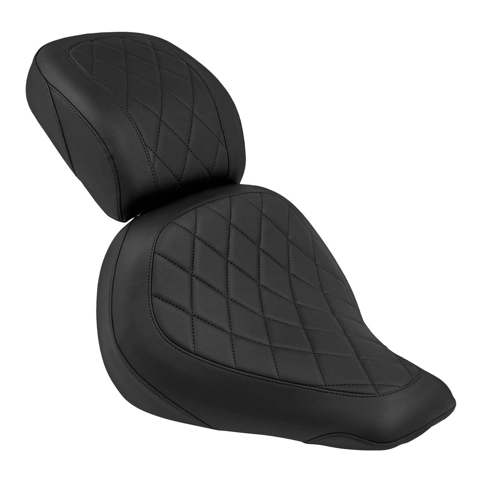 Siège passager avant conducteur et passager pour Harley Softail Fat Boy FLFB Fatboy FLFBS 114 2018 et plus récent FXBR FXBRS à partir de 2023 (coutures noires)