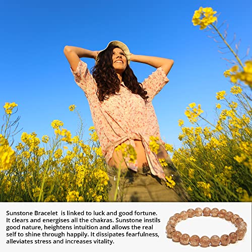 Image of ANAYA AGATE Healing Crystal Bracelet for Women and Men - 8mm Round Beaded Bracelet for Men and Women - Unisex Stretchy Gemstone Bracelet for Healing and Protection