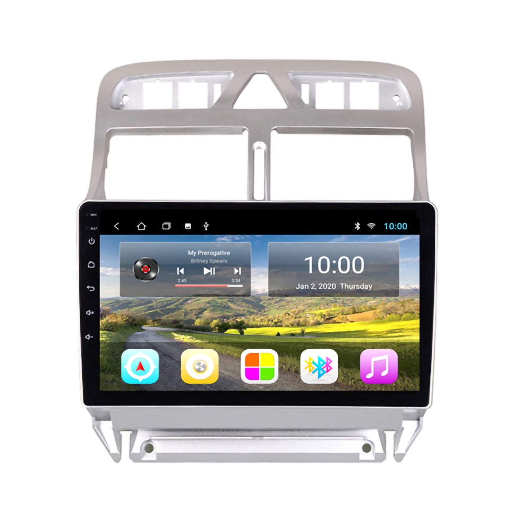 Navegador GPS para Coche, Reproductor Multimedia para Coche Android 9.0 con Pantalla de 10,1 Pulgadas, para PE-UGEOT (307) 2002-2013, Radio Multimedia de Entretenimiento para Coche Bluetooth, WiFi