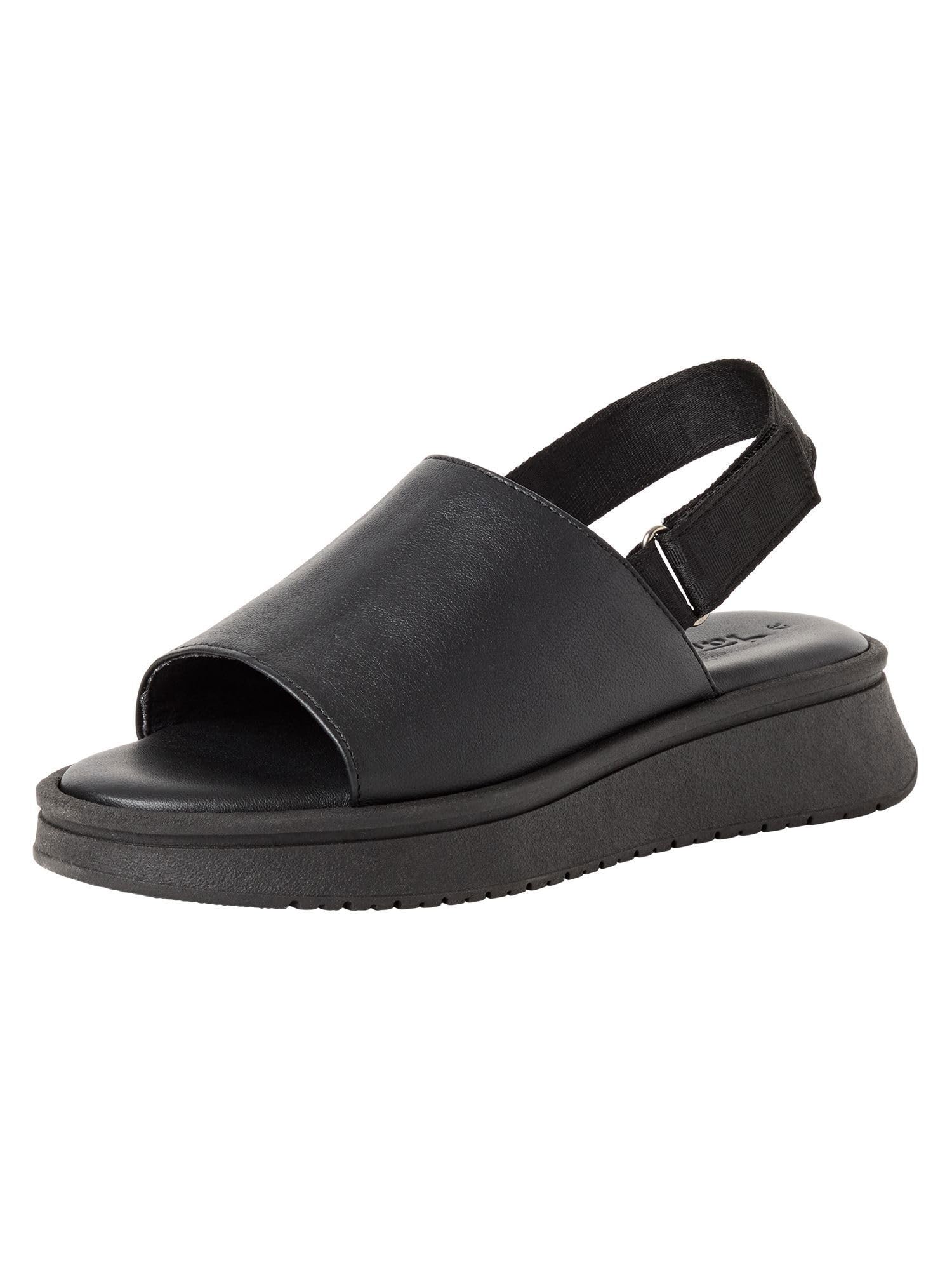 Tamaris Women’s sandal with wedge heel black 4 UK