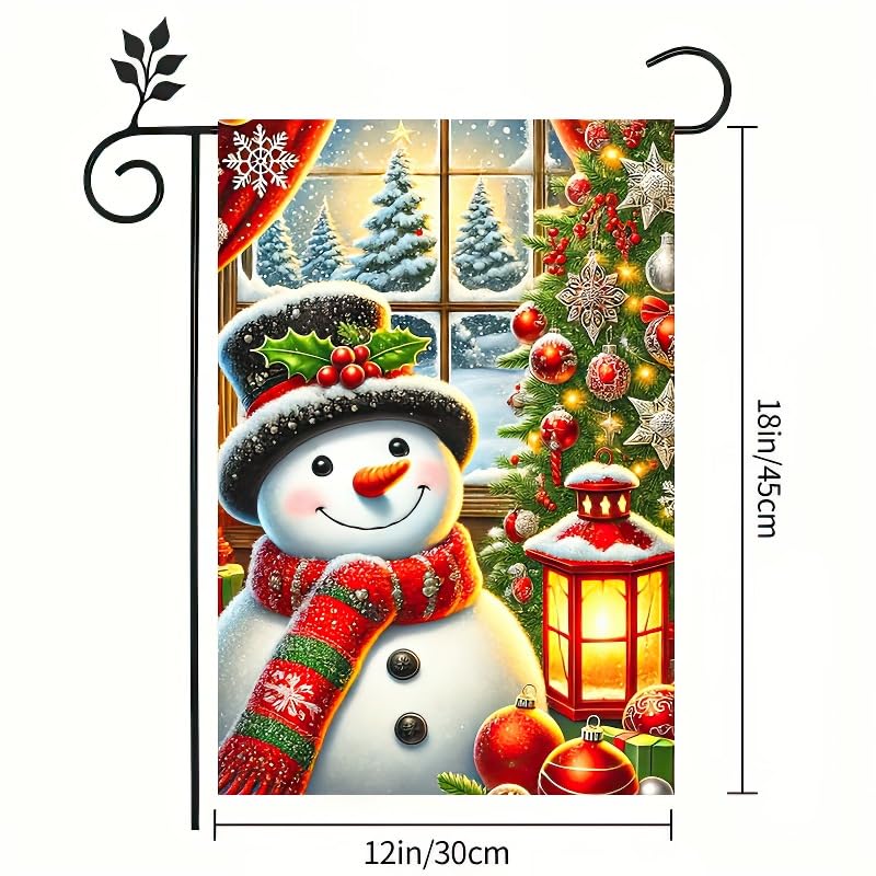 Image of BlissYard Christmas Garden Flag 12x18 Inch Snowman Lantern Yard Decor