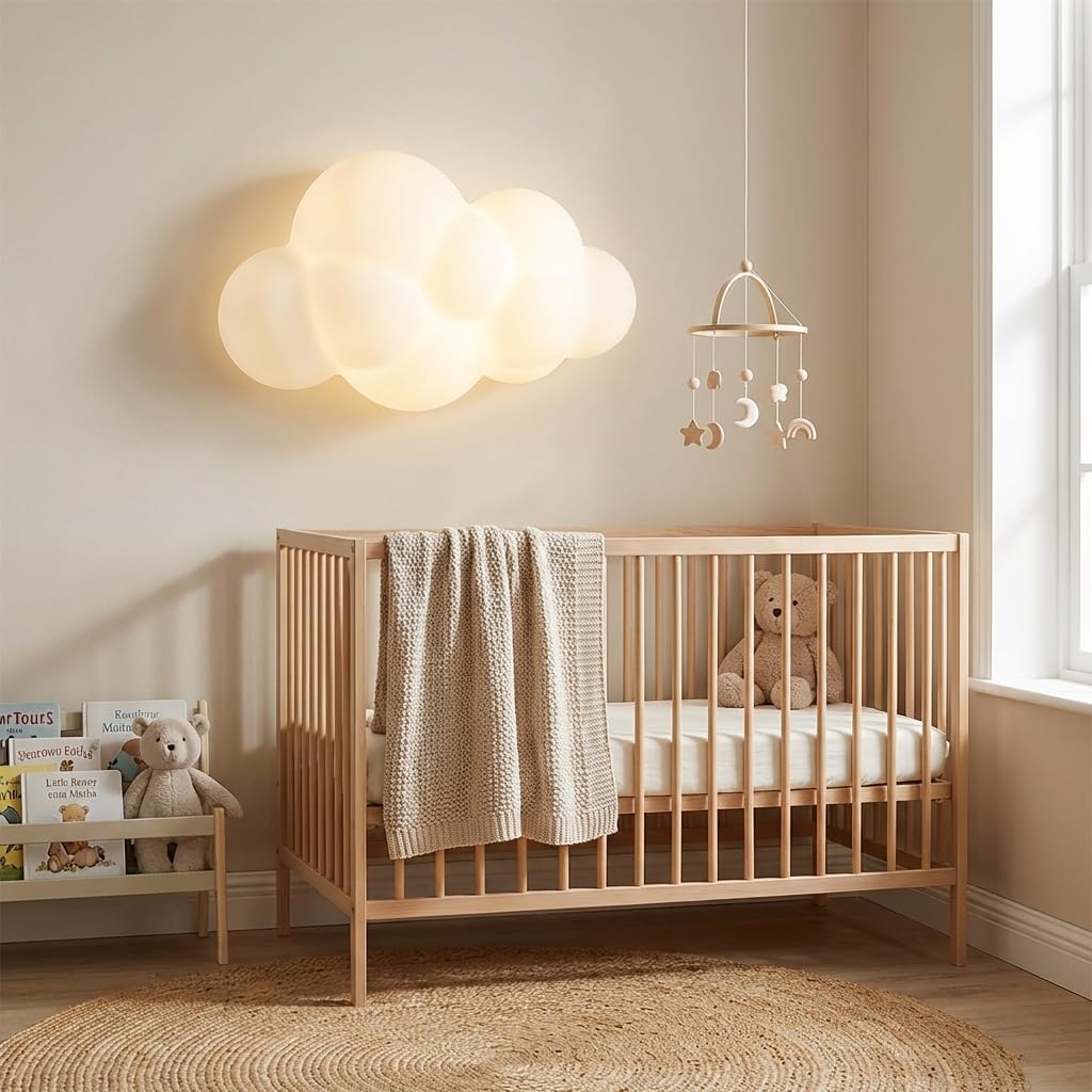 Alpinaluz Aplique Murale LED Enfant Nuage 3D 7W en Policarbonate Blanc avec Lumière Tricolore CCT 3000K/4000K/6000K, Design Moderne et Sécurisé pour Chambres d'Enfants et Espaces Ludiques