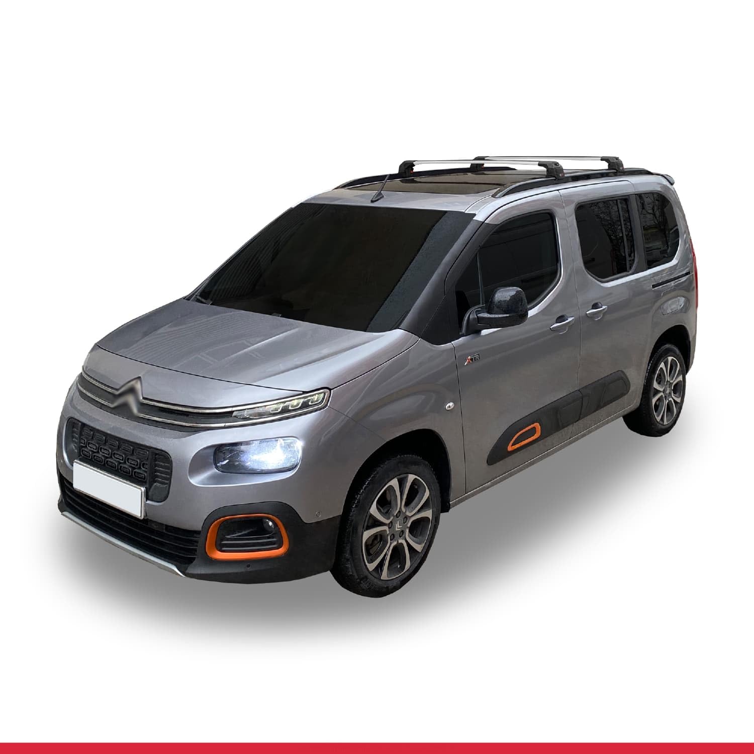 Compatible con Compatibile con Citroen Berlingo 3 (K9) 2023-2026 Ace-2 Modelo Barras de Techo Auto Portaequipajes Barras Transversales Gris Aluminio Barras