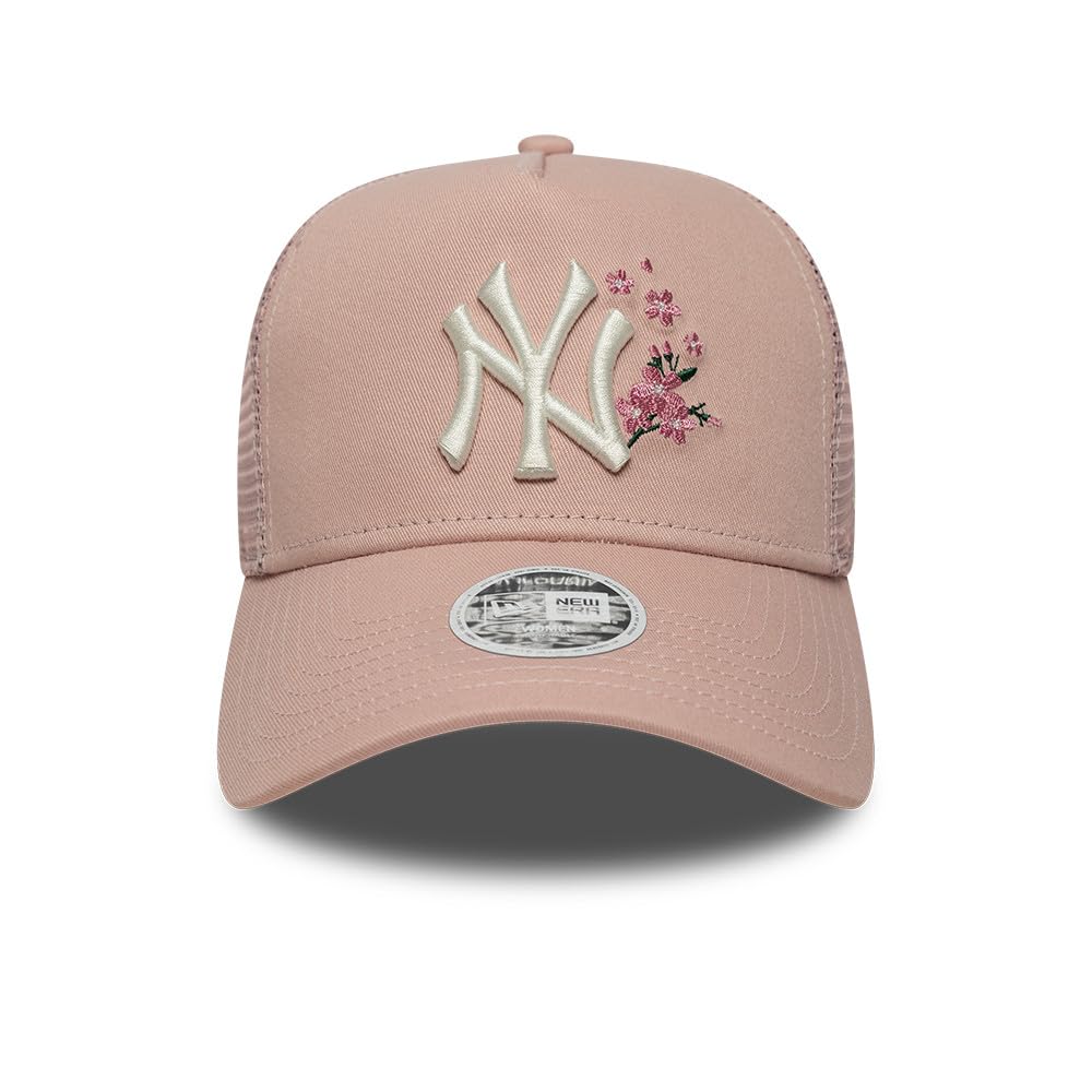 New Era WMNS Floral Yankees Trucker Cap Basecap Baseballcap Curved Brim Truckercap Meshcap NY Damen - Snapback, mit Schirm, Schirm
