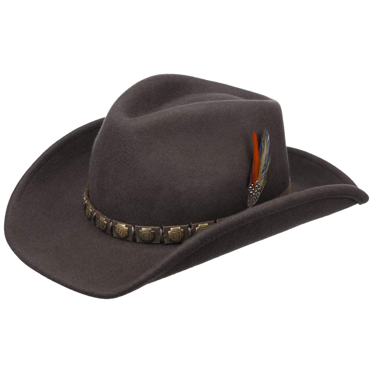 Stetson Sombrero del Oeste Hackberry Hombre - de Lana Vaquero Fieltro con Banda Piel Verano/Invierno
