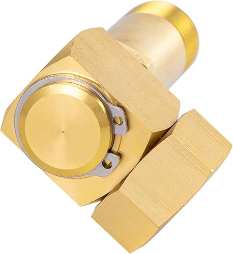 Miniatura 7 de Adaptador de manguera de jardín de latón sin plomo,Accesorios de piezas de carrete de manguera,Pieza de repuesto de latón de 90 grados giratoria