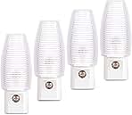 Emotionlite Plug in Night Light, Warm White LED Nightlight, Dusk to Dawn Sensor, Kids, Nursery, Bedroom, Bathroom,Hallway, Stairs, Kitchen, 4 Pack