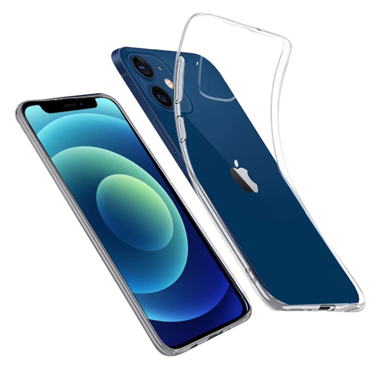 DN-Technology AWH iPhone 12 Mini [5.4”] Case HD Crystal | Shock Absorption | Clear Back | Soft TPU Gel | Drop Protection| Silicone Shockproof | Anti- Scratch | Transparent | Non-Slip| Flexible Case