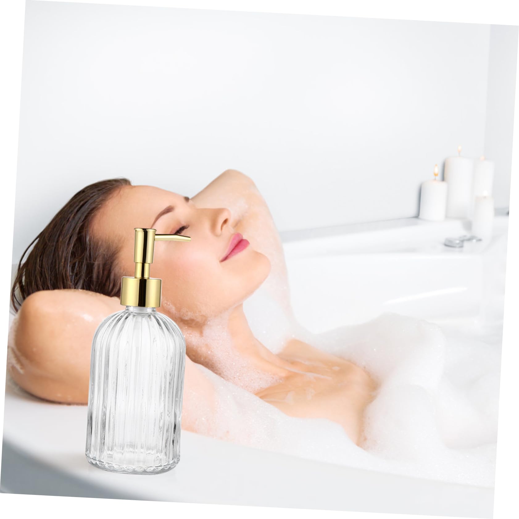 WOONEKY Set Di 2 Flaconi Dispenser Per Lozione Flacone Con Pompa Per Shampoo Flacone Dispenser Con Pompa Capacità 400 Ml in Facile Da Riempire