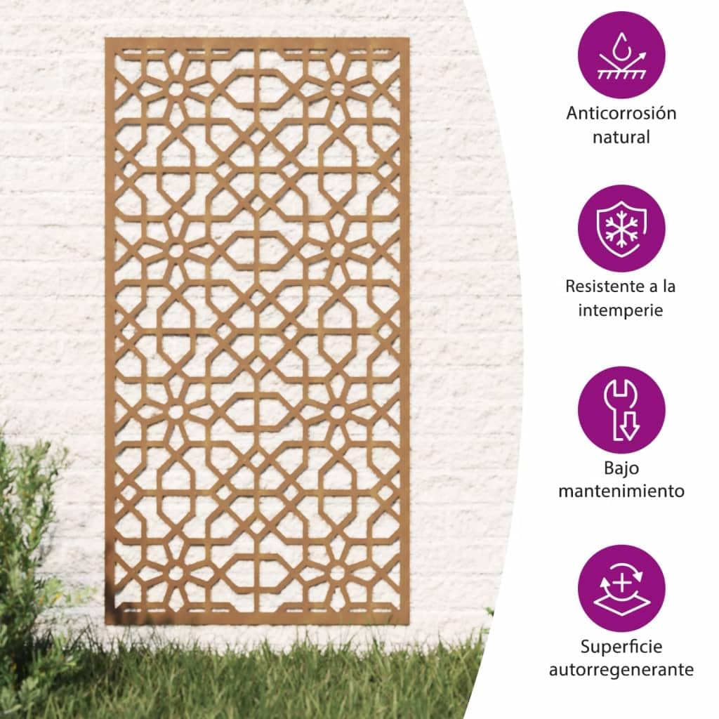 vidaXL Adorno de Pared de jardín Acero corten diseño Morisco 105x55 cm, Adorno Pared jardín, Adorno Metal Pared jardín, Adorno de Pared para jardín