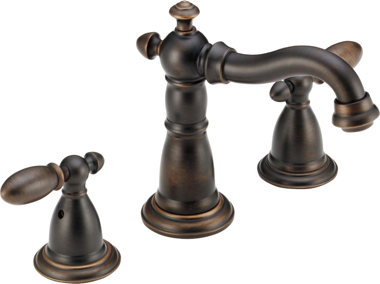 Delta Victorian Oil Rubbed Bronze Bathroom Faucet 3 Hole, 8 Inch Widespread Bathroom Sink Faucet for Vanity, Push-Pop Drain Assembly, Venetian Bronze 35955-RB-DST