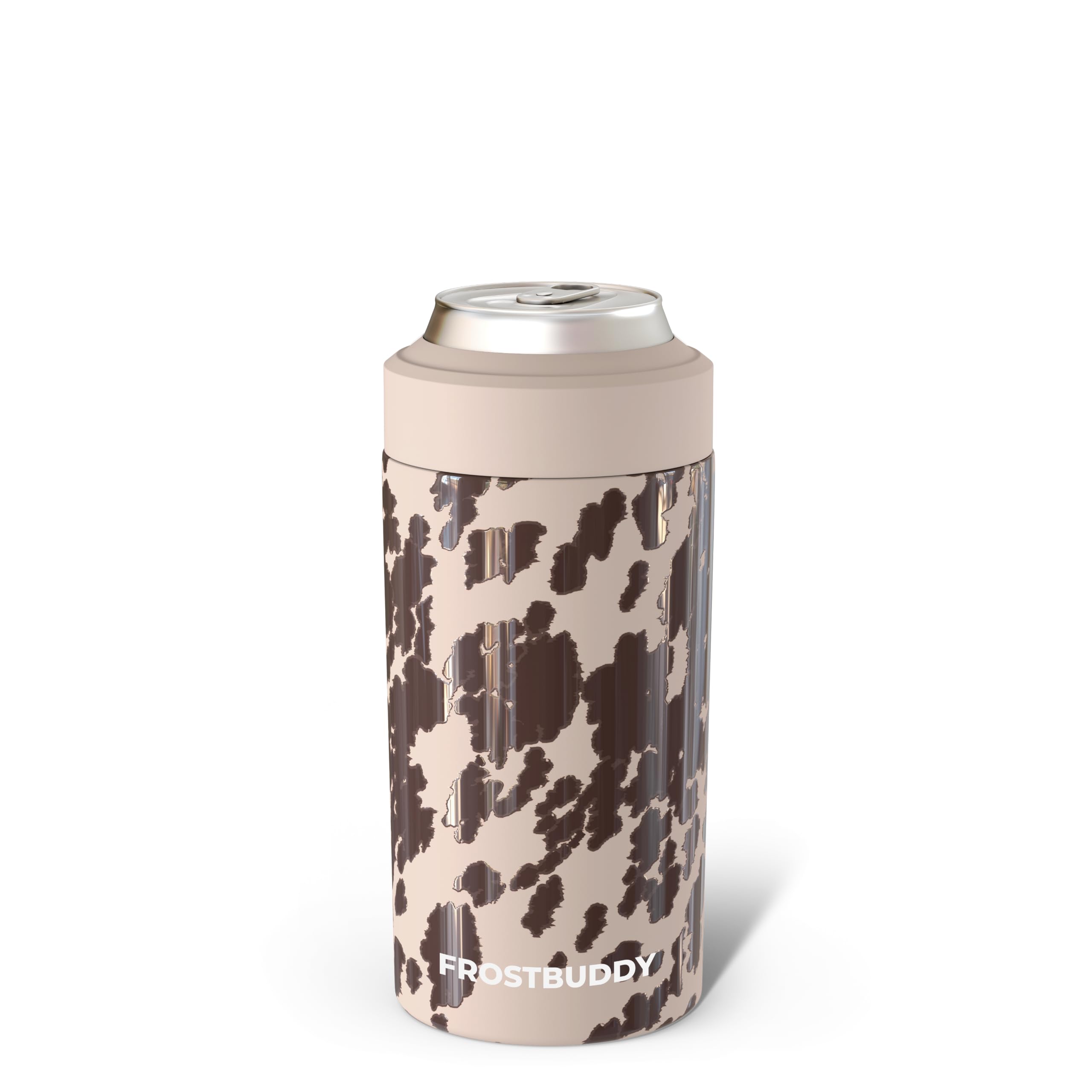 Frost Buddy Universal Can Cooler, Stainless Steel Can Insulator, Cocoa Cow