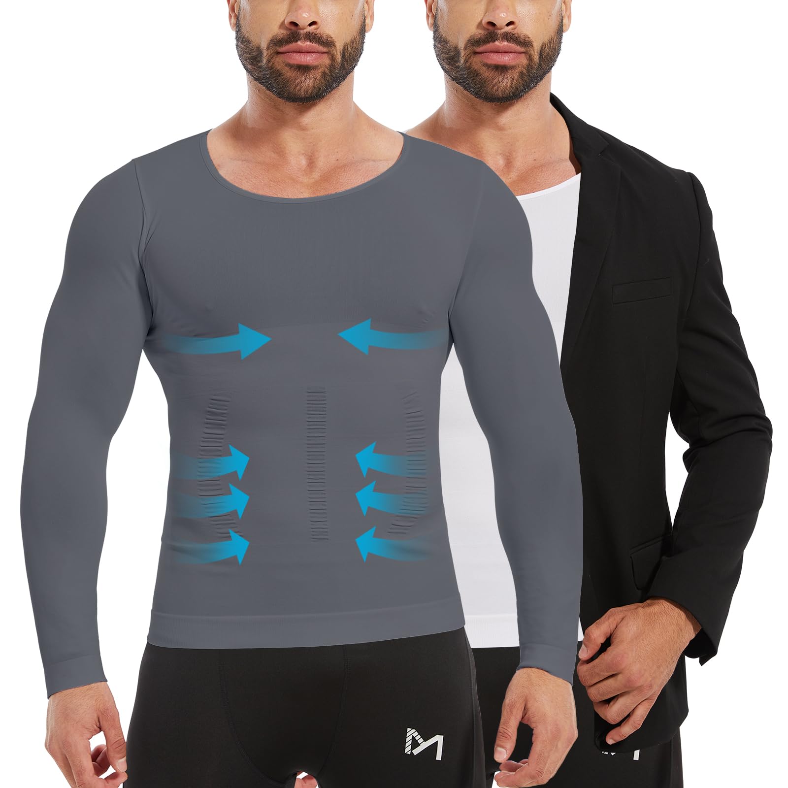 MEETYOO Gynecomastia Compression Shirt Men, Slimming Undershirt Compression Tank Top Mens Shapewear Body Shaper