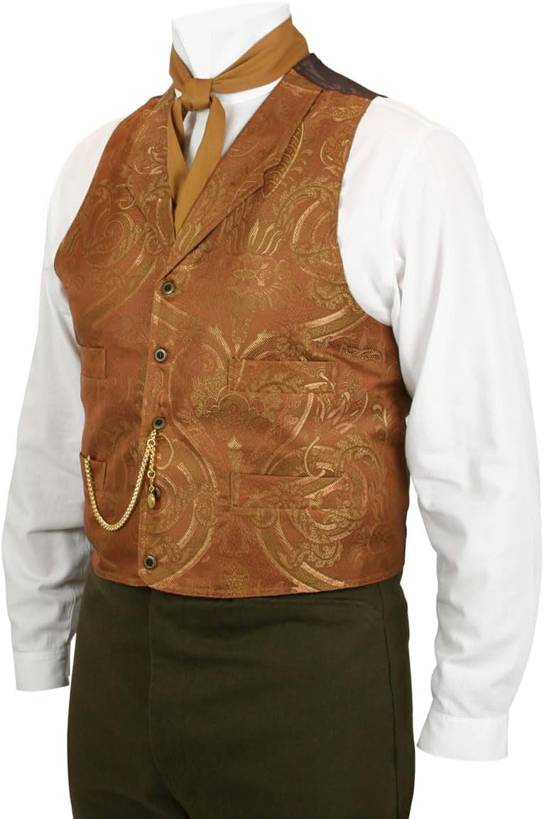 Historical Emporium Men's Tapestry Formal Suit Vest, Regency Victorian Edwardian Tuxedo Dress Versailles Waistcoat