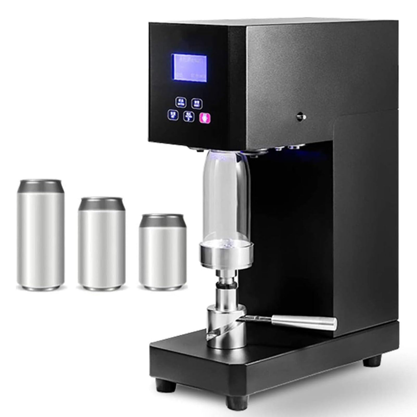 Machine à sceller semi-automatique intelligente pour canettes de bière - Hauteur réglable - 55 mm de diamètre - Blanc