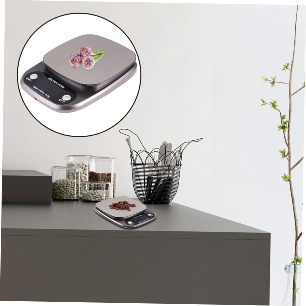PRETYZOOM Balance Cuisine Numérique en Acier Inoxydable, Précision 10 Kg/1 G, Légère, Cuisine et Bijoux