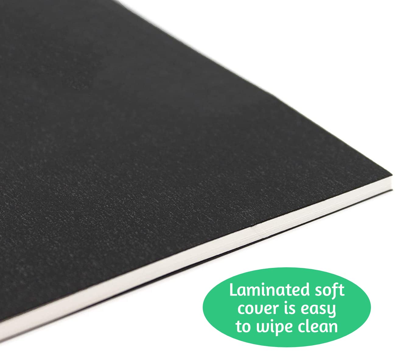 Essential Arts Lot de 10 carnets de croquis A4 à couverture souple plastifiée noire 140 g/m² Blanc 210 x 297 mm