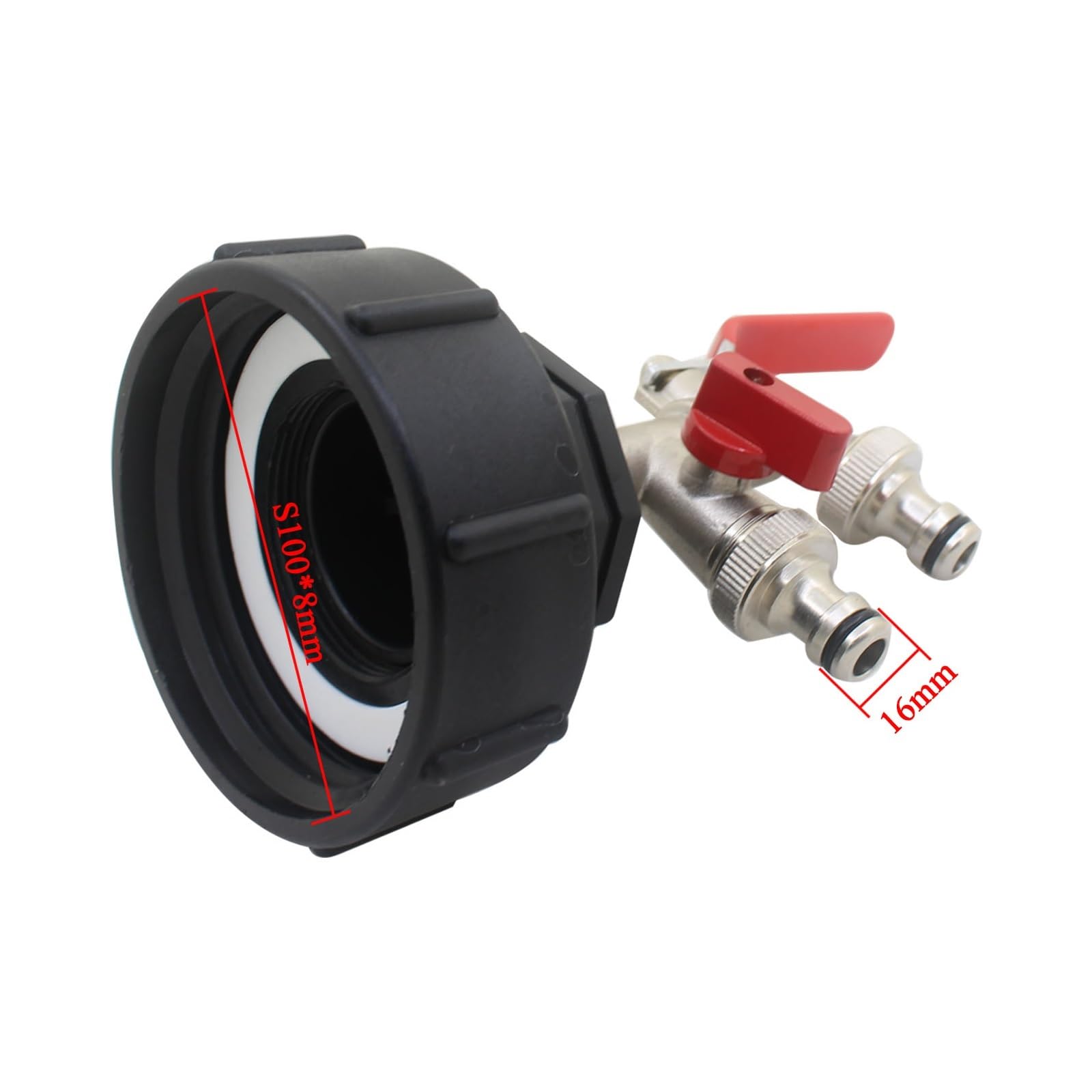 SSIMOO Kran do węża Ibc Mosiężny Adapter do kranu Ibc ze zbiornikiem spustowym z grubym gwintem kindly