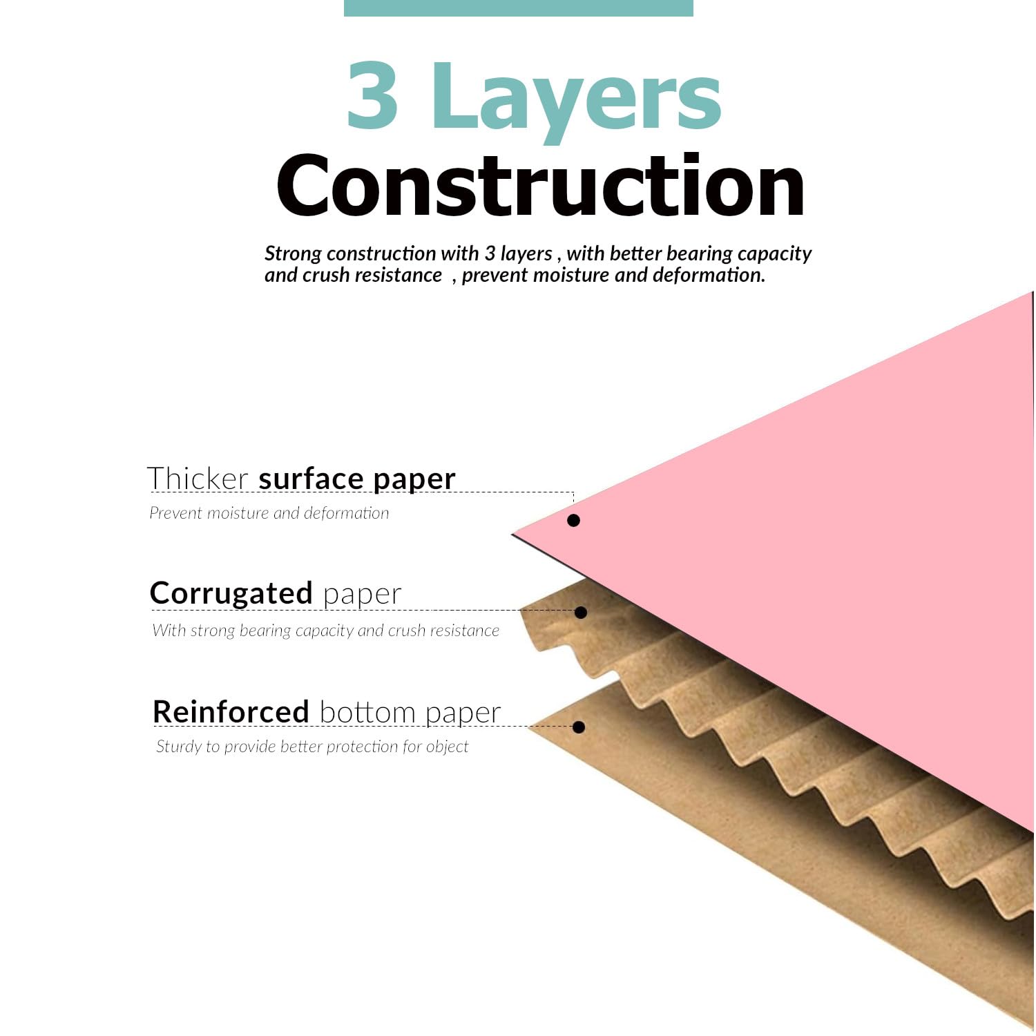PACKAGING HERO Premium Cardboard Postal Boxes, 25 x 20 x 5 cm (approx. 9.8 x 7.9 x 2 inches), Pink Gift Boxes for Packaging, Shipping Box Mailers, Pack of 10. - Image 3