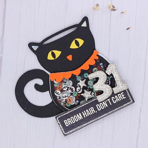 KSCRAFT Plantillas de troqueles de corte de metal con diseño de gato negro para álbumes de recortes, decoración en relieve, tarjeta de papel DIY