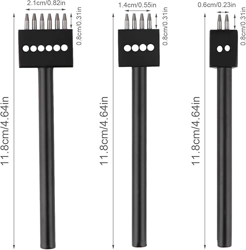 Miniatura 9 de Rongon Herramientas de cuero, perforadora de cuero para costura de cuero, perforadora de 246 puntas, herramienta de perforación de agujero redondo