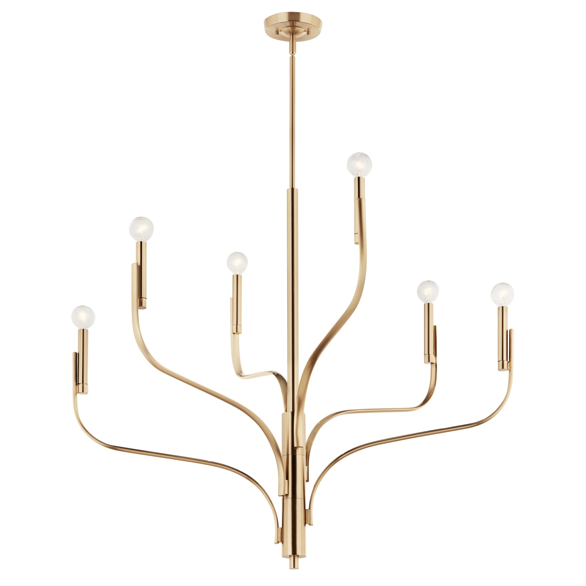 Kichler Livadia 6-Light Chandelier, Soft Modern-Light in Champagne
