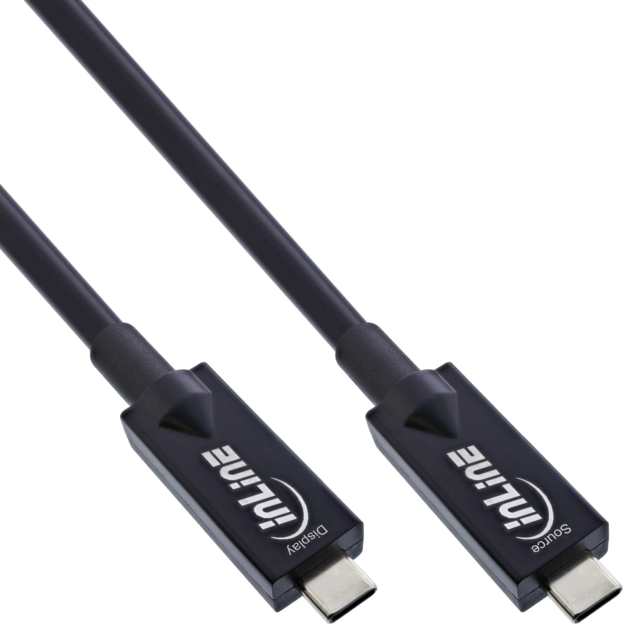 InLine Cable USB-C AOC de 15 m, USB 3.2 Gen.2, 10 Gb/s, DisplayPort Alt Mode, HDR, 60 W, negro, 35798A