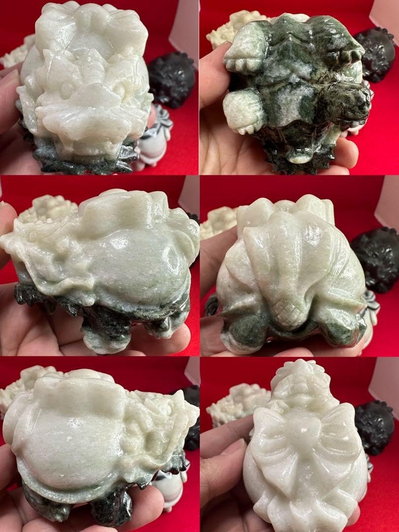 希少時代物 天然石 置物 オブジェ 骨董品 彫刻　龍　和龍　麒麟　翡翠 2025年最新】Yahoo!オークション -翡翠 龍 置物の中古品・新品