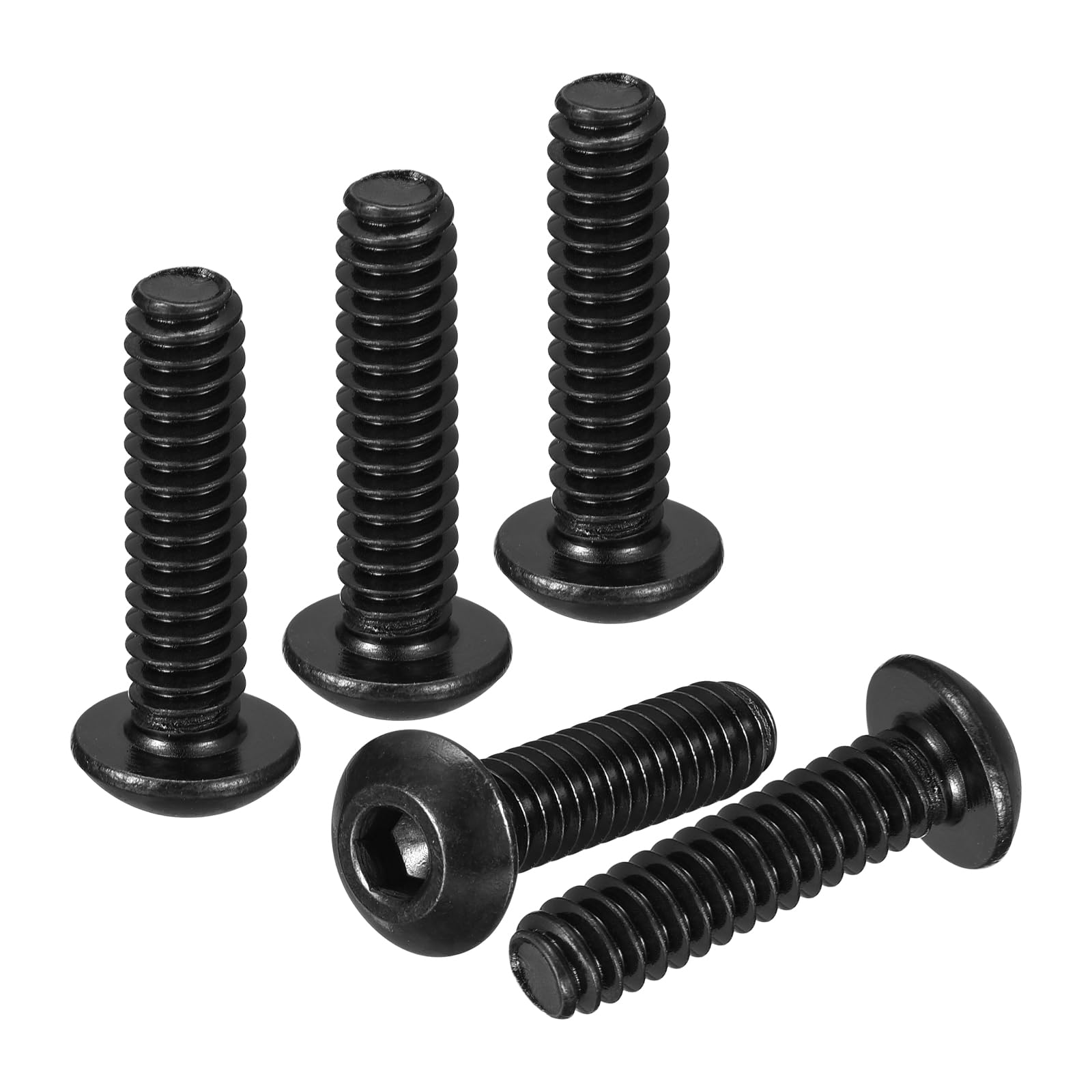 DTGN #10-24x3/4" Button Head Socket Cap Screws - 30Pack - Good for Road Bicycle, Mountain Bike, Auto, Motorcycle - Carbon Steel Black Oxide - Hex Socket Drive Fasteners