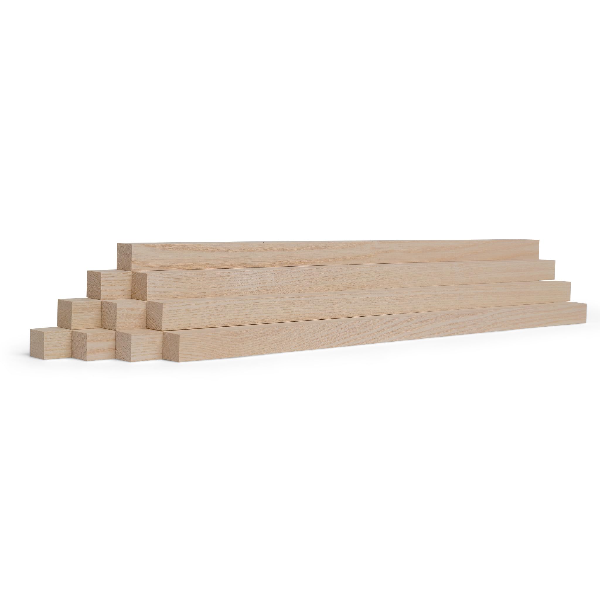 10er‑Set Holzleisten Esche gehobelt 40 × 40 × 500 mm – Massivholzleisten naturbelassen & verleimfertig – für Möbelbau, Innenausbau & DIY‑Projekte