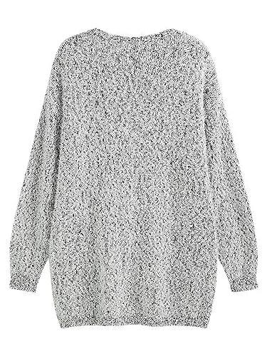 ZAFUL Womens Open Front Fuzzy Cardigan Sweaters Long Sleeve Oversized Loose Knit Sweater with Pockets2