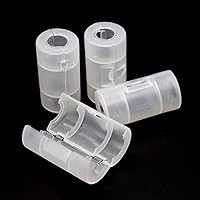 Vista 1 de Paquete de 4 espaciadores convertidores de batería AA a C, tamaño AA a C, cajas de funda para adaptador de celda de batería, transparente