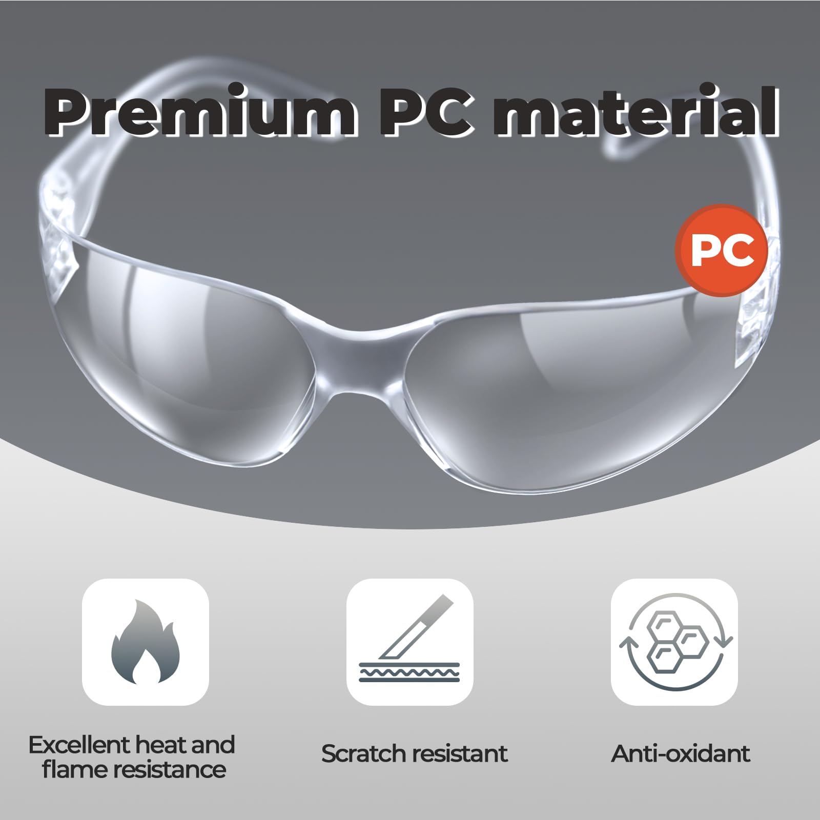 Mustbau Clear Safety Glasses Eye Protection Glasses Safety Goggles Anti Scratch - Image 2