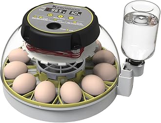12 Egg Incubator with Humidity Display, Egg Candler, Automatic Egg Turner, for Hatching Chickens