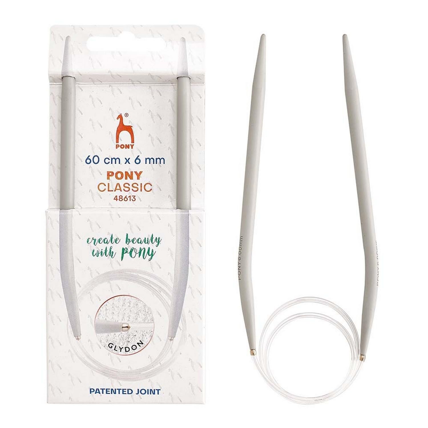 Pony Classic Circular Knitting Needles, Aluminium, 60cm x 6.00mm - 1 Piece