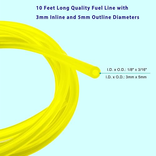 Miniatura 3 de Tubo de manguera de línea de combustible de 10 pies de 0.118 in de diámetro interior de 18 pulgadas x diámetro exterior de 316 pulgadas de repuesto
