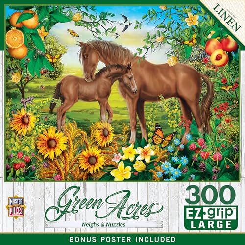 Masterpieces Puzzle de 300 Piezas EZ Grip - Neighs & Nuzzles - 24"x18" miniatura 1