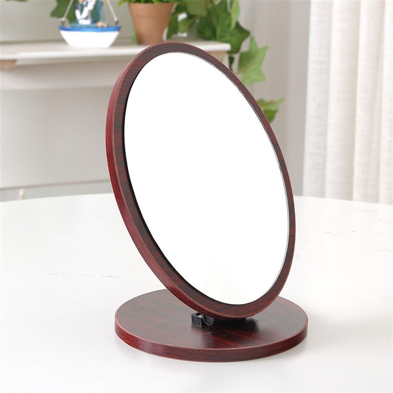 Specchio singolo da tavolo in legno cosmetico pieghevole for trucco di bellezza grande vintage Qualsiasi occasione