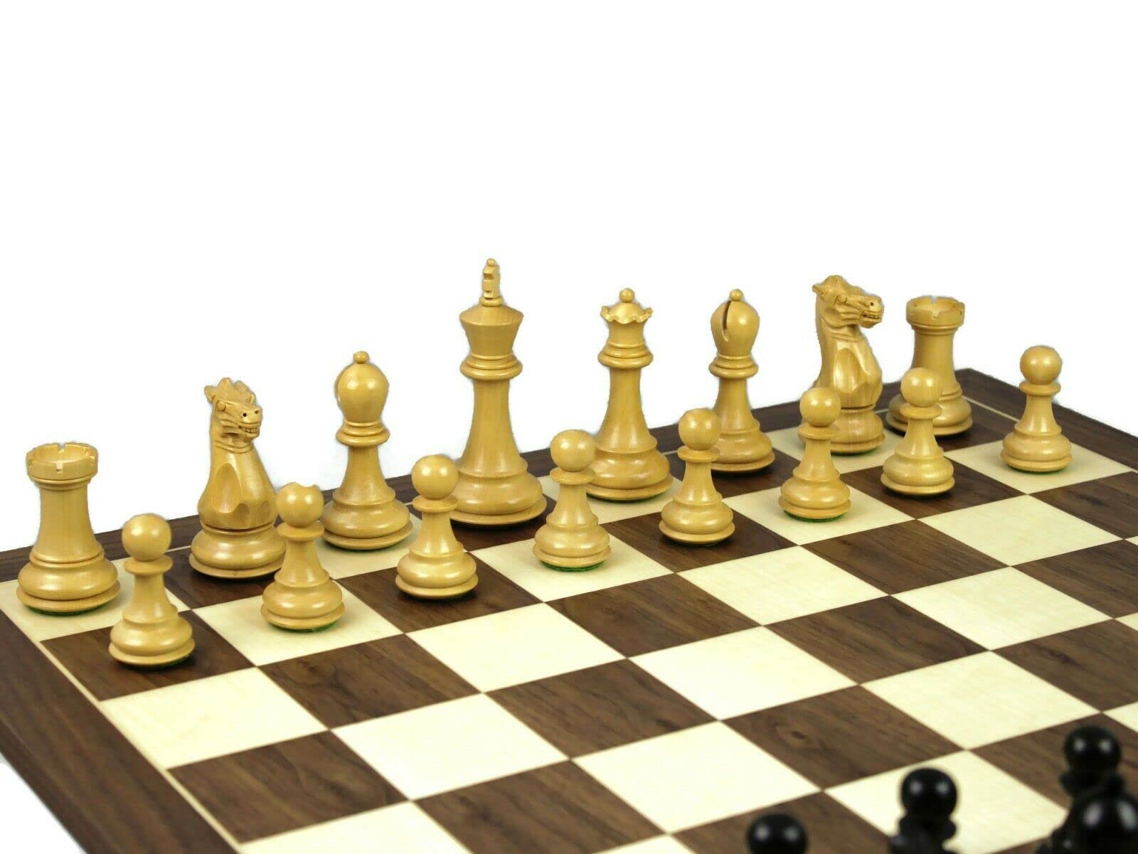 Set di scacchi in legno con tavola in noce da 20 pollici ponderata in ebano professionale Staunton pezzi da 3,75 pollici